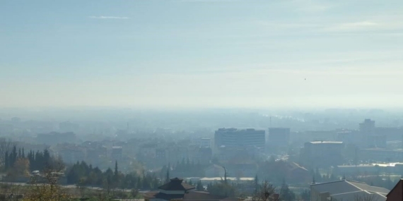 Edirne merkezde hava kirliliği çıplak gözle görüldü