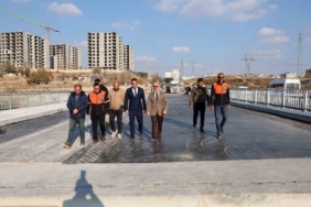 Eğriçay Köprüsü şantiye alanı incelendi