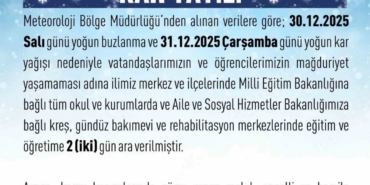 Elazığ’da eğitime 2 gün ara verildi