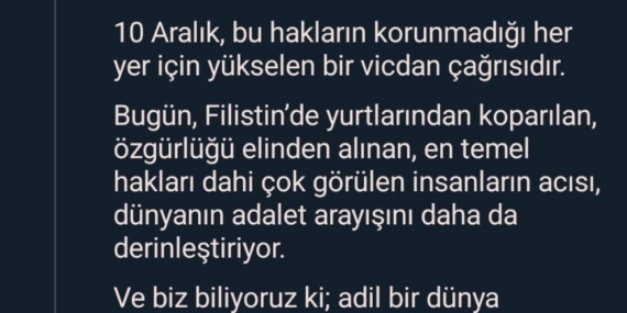Emine Erdoğan: "Bugün Filistin’de yurtlarından koparılan, özgürlüğü elinden alınan, en temel hakları dahi çok görülen insanların acısı, dünyanın adalet arayışını daha da derinleştiriyor"