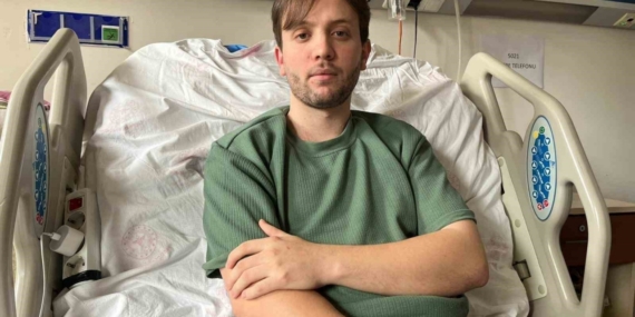 Felç kalan genç sürücüye hasta yatağında ikinci şok