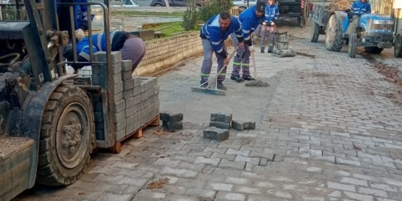 Germencik’te bozulan zeminler onarıldı