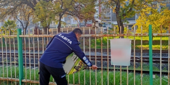 Germencik’te izinsiz afişlere zabıta müdahalesi