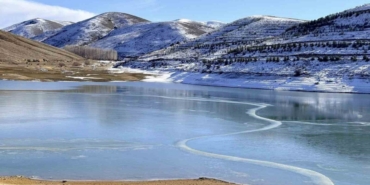 Gökçedere Göleti buz tuttu