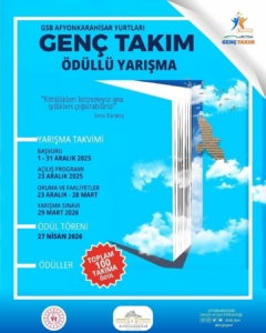 GSB Afyonkarahisar yurtlarında ödüllü yarışma projesi başlıyor