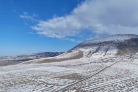 Iğdır’ın zirvelerinde kış: Köyler havadan görüntülendi
