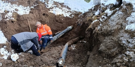 Ilgar Dağı Geçidi’nde tünel çalışmasında su borusu patladı