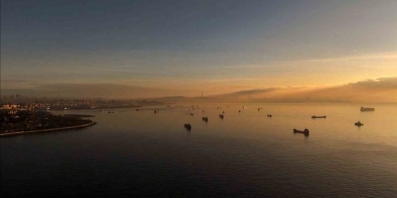İstanbul’a çöken pus ve hava kirliliği dron ile görüntülendi