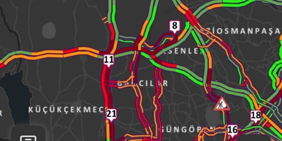 İstanbul’da trafik yoğunluğu akşam saatlerinde yüzde 83’e ulaştı