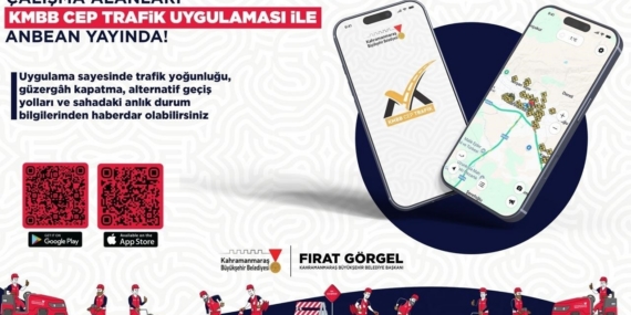 Kahramanmaraş’ta çalışma yapılan yollar  "KMBB Cep Trafik" mobil uygulamasında