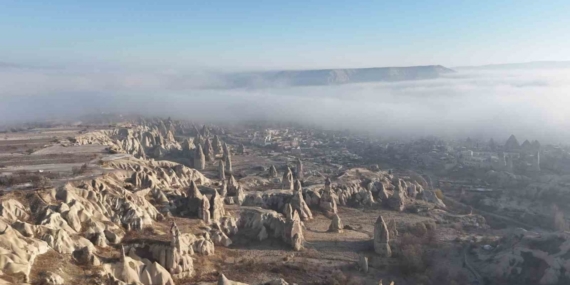Kapadokya’ya sis çöktü