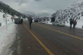 Kar yağışını duyan Alacabel’e koştu