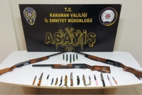 Karaman’da ruhsatsız silahlar ile kaçak tütün ele geçirildi: 5 tutuklama