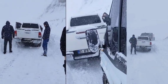 Kayak merkezi yolunda mahsur kalanlar kurtarıldı