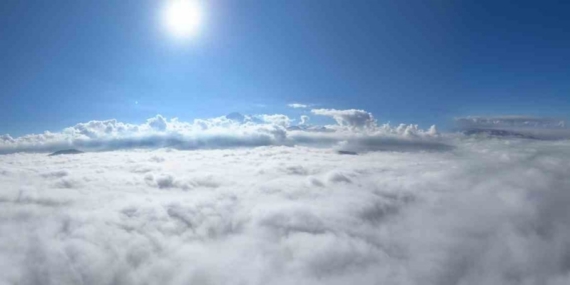 Kayseri’de sis bulutlarının üzerinden görüntüler hayran bıraktı