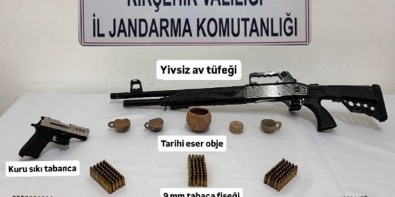 Kırşehir’de kaçakçılık operasyonu: silah, mühimmat ve tarihi eser ele geçirildi