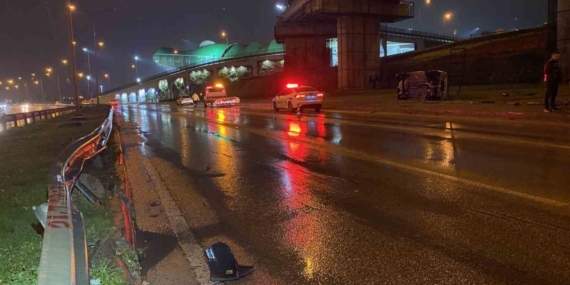 Kontrolden çıkan otomobil takla attı: Sürücü burnu bile kanamadan kurtuldu