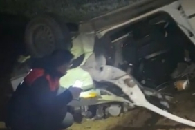 Köpekten kaçmak isterken takla attı