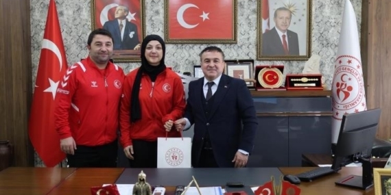 Milli Judocu Hatice Nur Göktaş, İl Müdürü Demir ile bir araya geldi