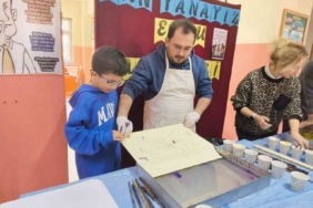 Muğlalı öğrenciler ebru sanatıyla tanıştı