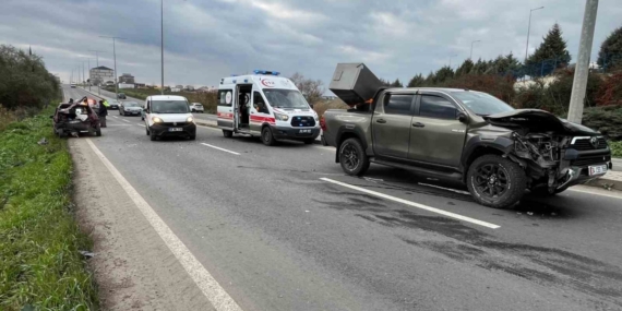 Muratlı Sanayi Sitesi önünde trafik kazası: 1 yaralı