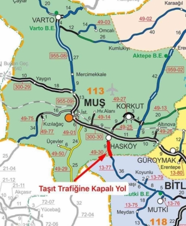 Muş’ta yoğun kar yağışı: Hasköy-Mutki yolu ulaşıma kapandı