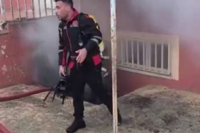 Okulun bodrum katında korkutan yangın