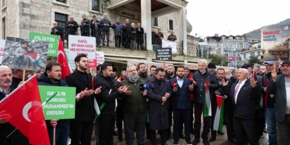 Ordu’da Filistin’e destek, İsrail’e tepki