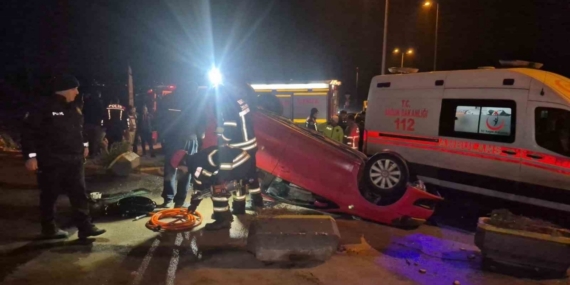 Polisten kaçan araç takla attı: 3 yaralı