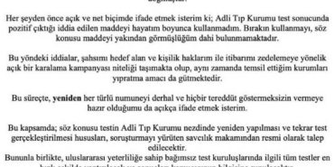 Sadettin Saran: "Test sonucunda pozitif çıktığı iddia edilen maddeyi hayatım boyunca kullanmadım"
