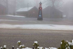 Samanlı Dağları’nın zirvesinde kar yağışı devam ediyor