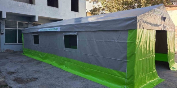 Sazlı Mahallesi’ne hayırsever desteği ile taziye çadırı kazandırıldı