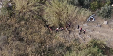 Sazlıkta gizlenen şahıs dron kamerasıyla yakalandı