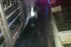 Seyir halindeki çekici alev aldı