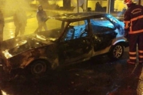 Seyir halindeki Tofaş alev alev yandı