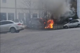 Şile’de seyir halindeki araç alev aldı