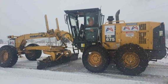 Silifke’nin kırsalında karla mücadele