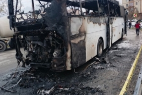 Silivri’de işçi servisi alevlere teslim oldu