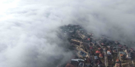 Sis perdesi altındaki Elazığ drone ile görüntülendi