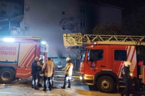 Sultanbeyli’de boya kaporta dükkanında yangın: 4 araç yandı