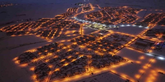 Tarihi Hasankeyf’te masalsı kar manzaraları