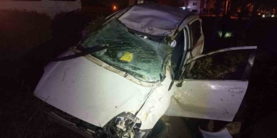 Tekirdağ’da alkollü sürücü su kanalına uçtu