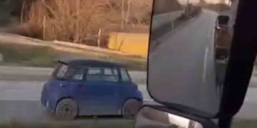 Ters istikamette canını hiçe sayarak ilerlediği anlar kamerada