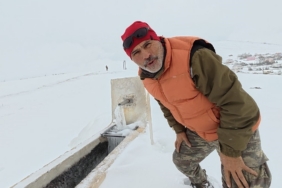 Tokat’ta eksi 10 derece çeşmeyi dondurdu