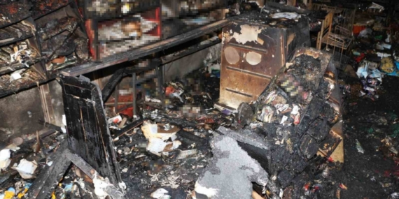 Veresiye alamadığı için bakkalı ateşe verdi