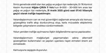Yoğun kar ve tipi Niğde-Çiftlik yolunu trafiğe kapattı