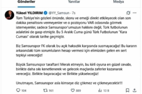 Yüksel Yıldırım: "Samsunspor asla kimseye diz çökmez ve çökmeyecek"