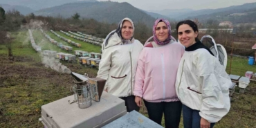 Zonguldak’ta anne ve kızları arıcılık mesleğiyle kestane balı üretiyor