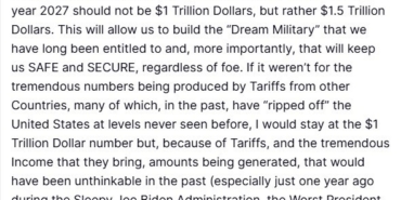 ABD Başkanı Trump: "2027 savunma bütçemizin 1 buçuk trilyon dolar olması gerektiğine karar verdim"