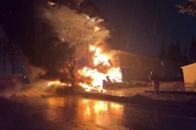 Antakya’da şantiyede korkutan yangın